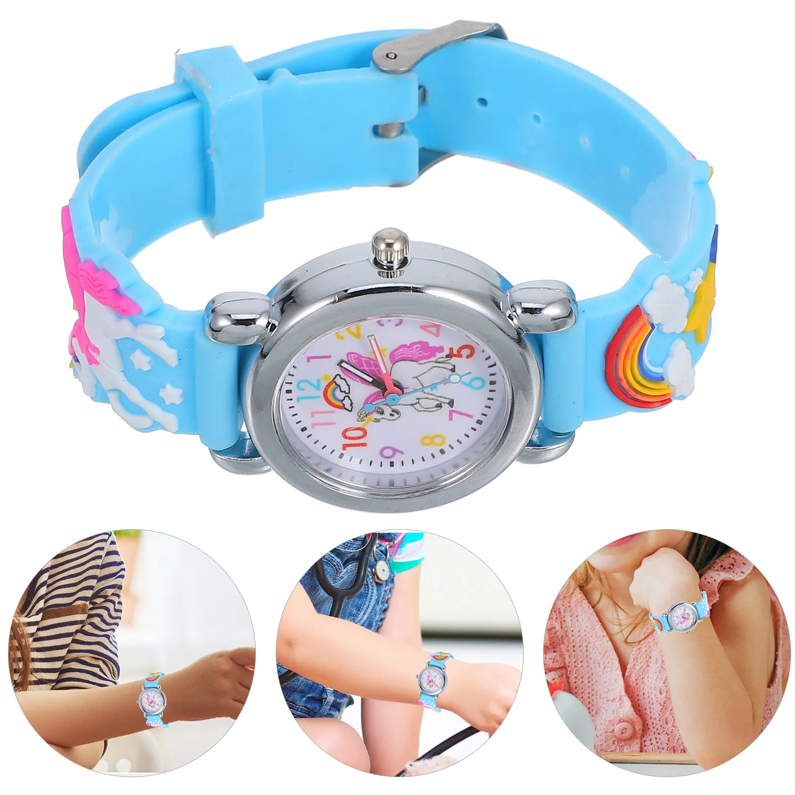 

Очаровательные детские часы с рисунком единорога, мягкий 3D-дизайн в мультяшном стиле, легко читаемый циферблат, идеальный подарок для детей, мальчиков и девочек