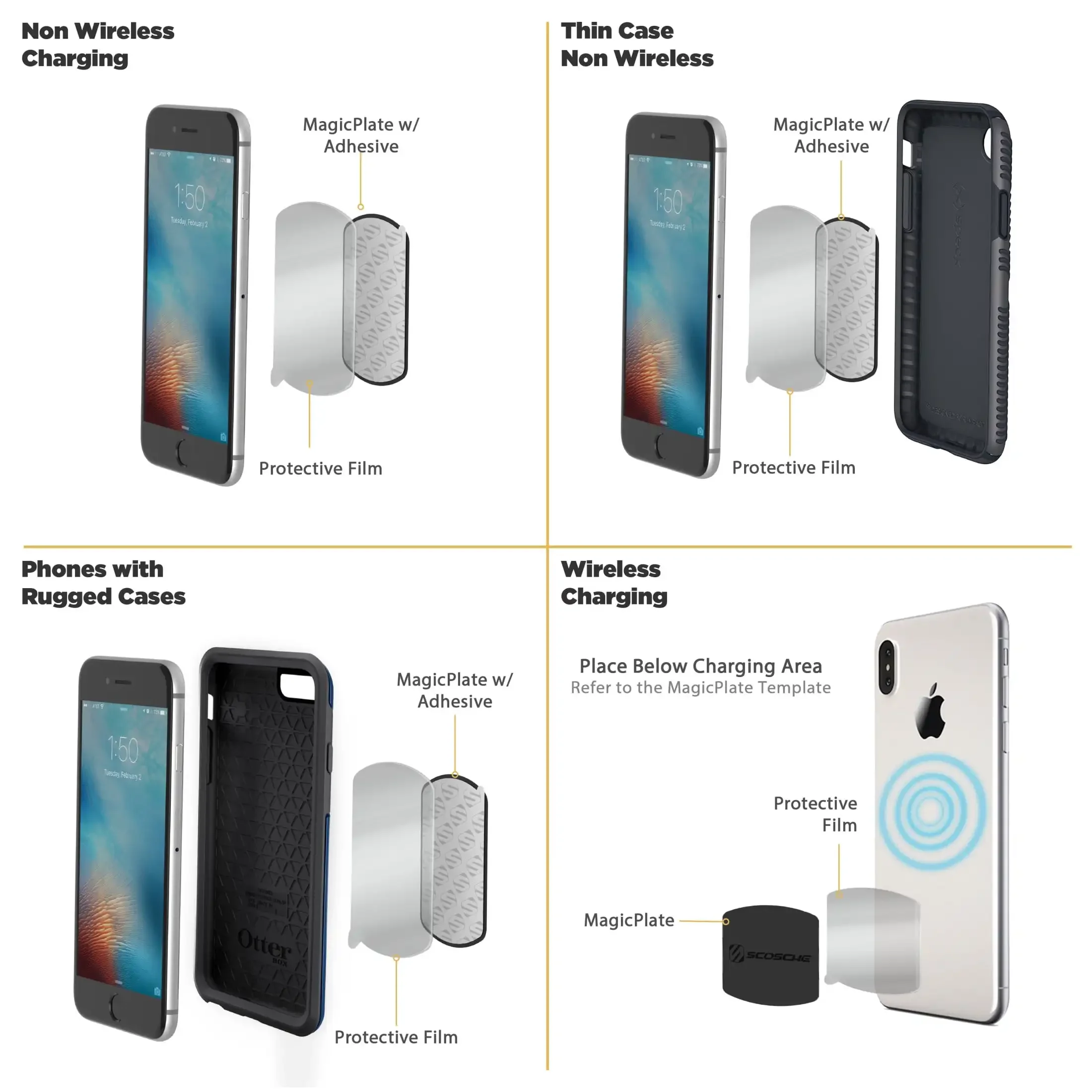 ที่วางโทรศัพท์แบบแม่เหล็กติดหน้าปัด/หน้าต่างรถยนต์ 360 °   ปรับได้ สีดำ มัลติฟังก์ชั่น แม่เหล็กแรงสูง