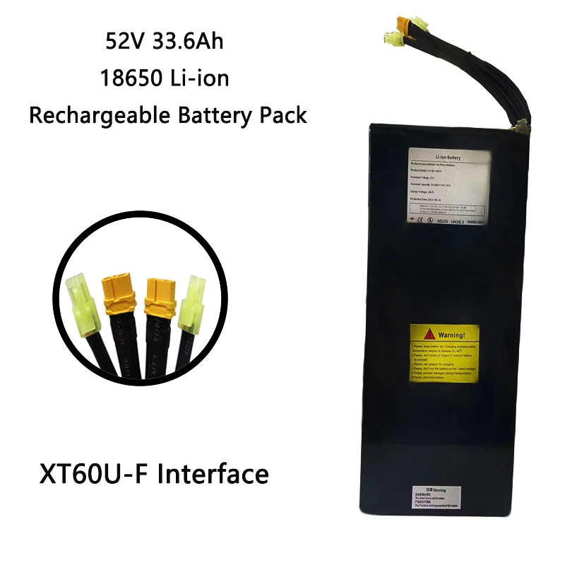 

52V 33.6Ah 18650 Li-ion Rechargeable Battery Pack for Electric Bicycle Moped Balancing Scooter