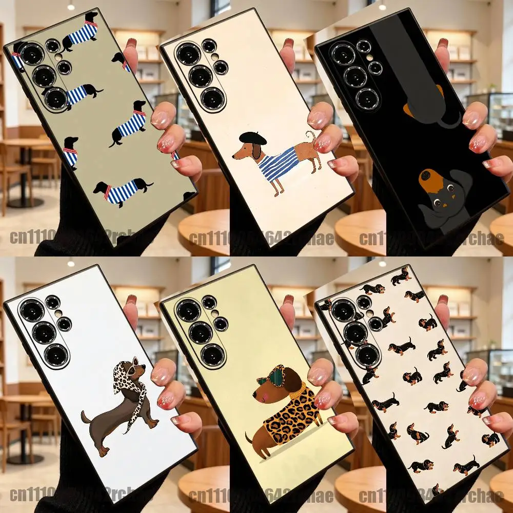 For Cartoon Dachshund Dog Puppy Phone Case For Samsung S22,S24,S20,S25,S23,S30,S26,Ultra,Plus,Fe,Lite Custom Tpu Cover