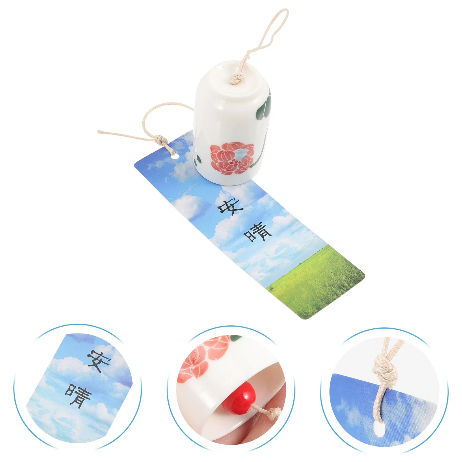 

Japanese Style Cherry Blossom Glass Wind Chime Compact Hanging Ornament for Porch Garden Balcony Outdoor Decor