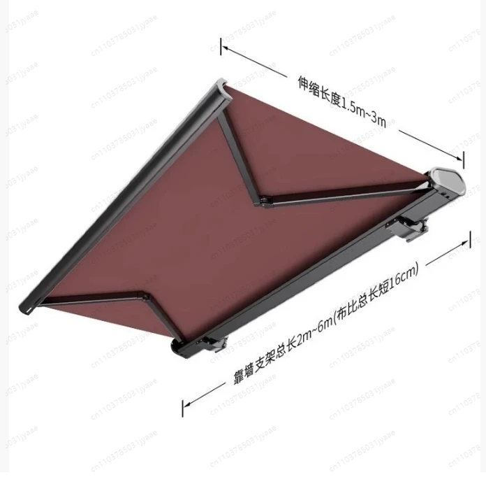 

Outdoor Patio Sun Shades Electric Awnings Retractable Canvas Full Box Awning Foldable Arm Polyester Fabric for Restaurants Cafes