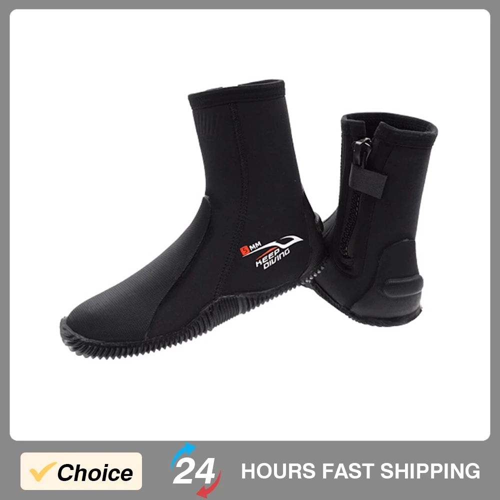 1 زوج أحذية الغوص عالية الجودة كعب مرتفع زلة مقاومة مرونة عالية مريحة أنيقة دائم المطاط الأسود وحيد أحذية الغوص