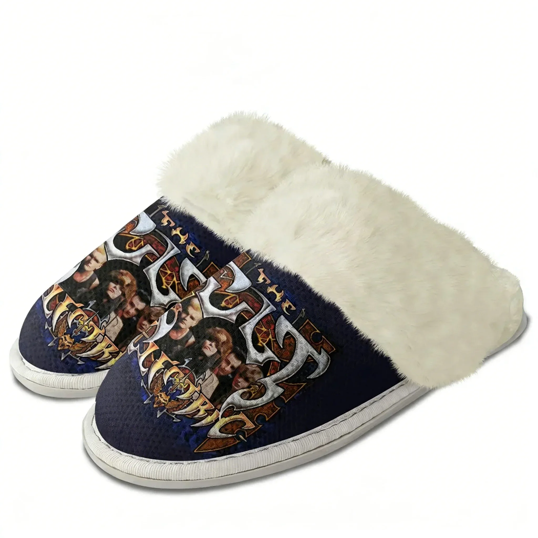 The Cult Electric Group Band Plush Slippers Keep Warm ShoesMens Womens Breathable Home Cotton Thermal Lightweight Slipper