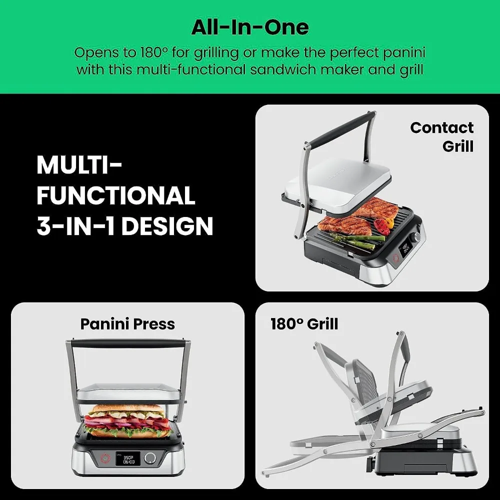 5-in-1 digitale Panini Press Grill Sandwich Maker und Grill Grill Kombination mit abnehmbaren