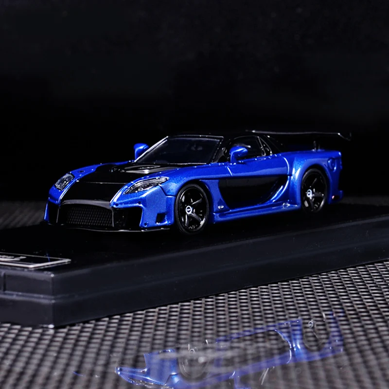 

Diecast Alloy 1:64 Scale RX7 Veilside Fortune 7 Car Model Black Blue Adult Classic Collection Gift Display Souvenir Ornament