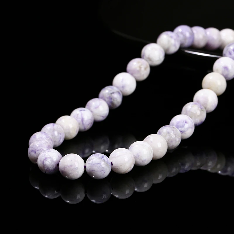 8mm Natural Purple Turquoise Beads Round Loose Spacer Seed Bead For Jewelry Making Diy Necklace Bracelet Accessory Finding 15"