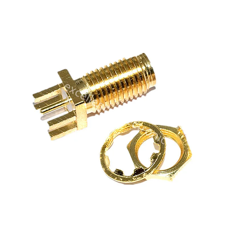 50PCS Gold SMA Female SMA-KE Jack Solder PCB Clip Edge Mount Straight RF Adapter Connector 18mm