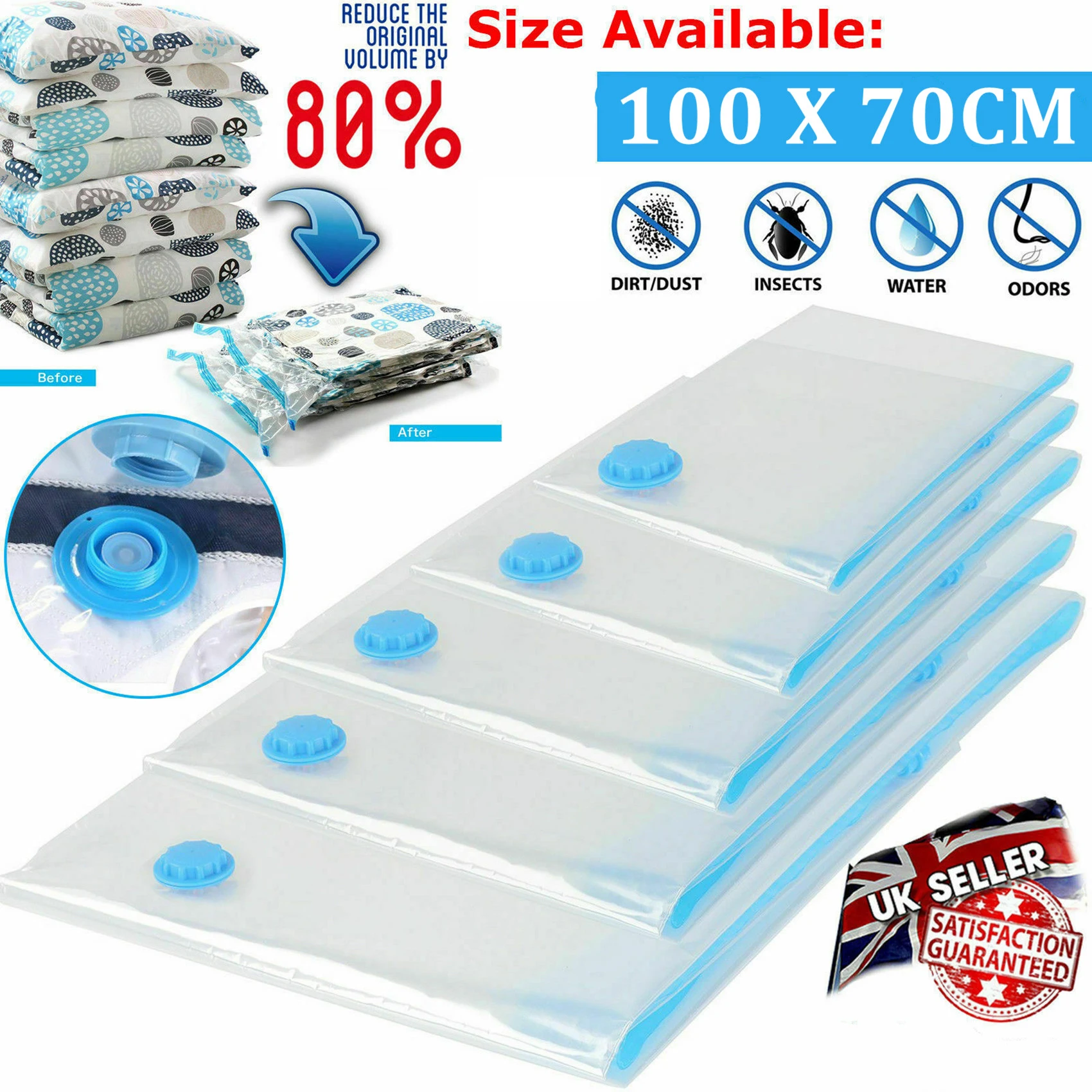 

10pcs Waterproof Compression Bag Sealed Storage Vacuum Save Space Organizer Quilt Clothes Environmental Protection Material