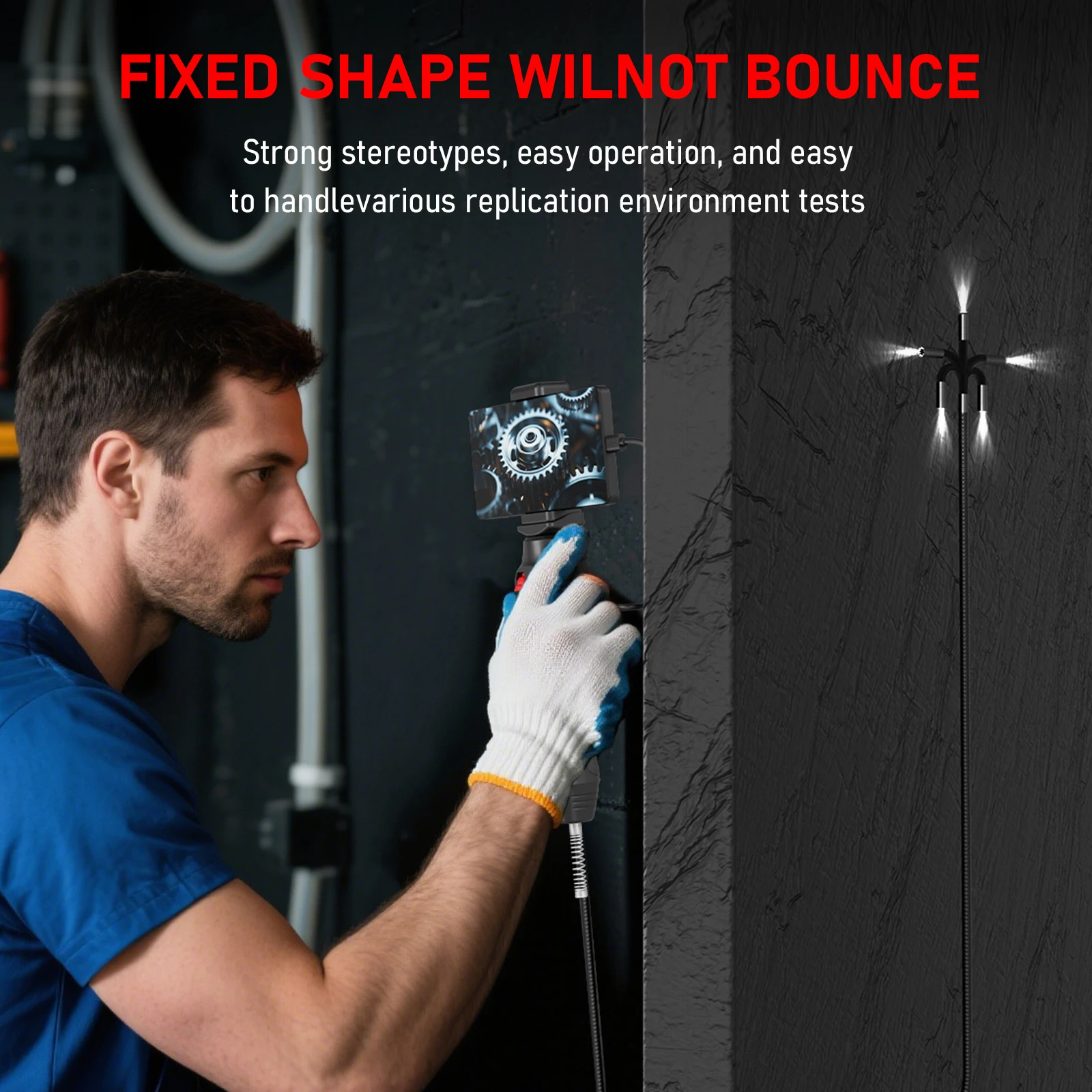 360° Rotation 4K Video rticulated Boroscope Two-Way 8/6/3.9mm Camera Inspection Head for Automotive Repair & Plumbing