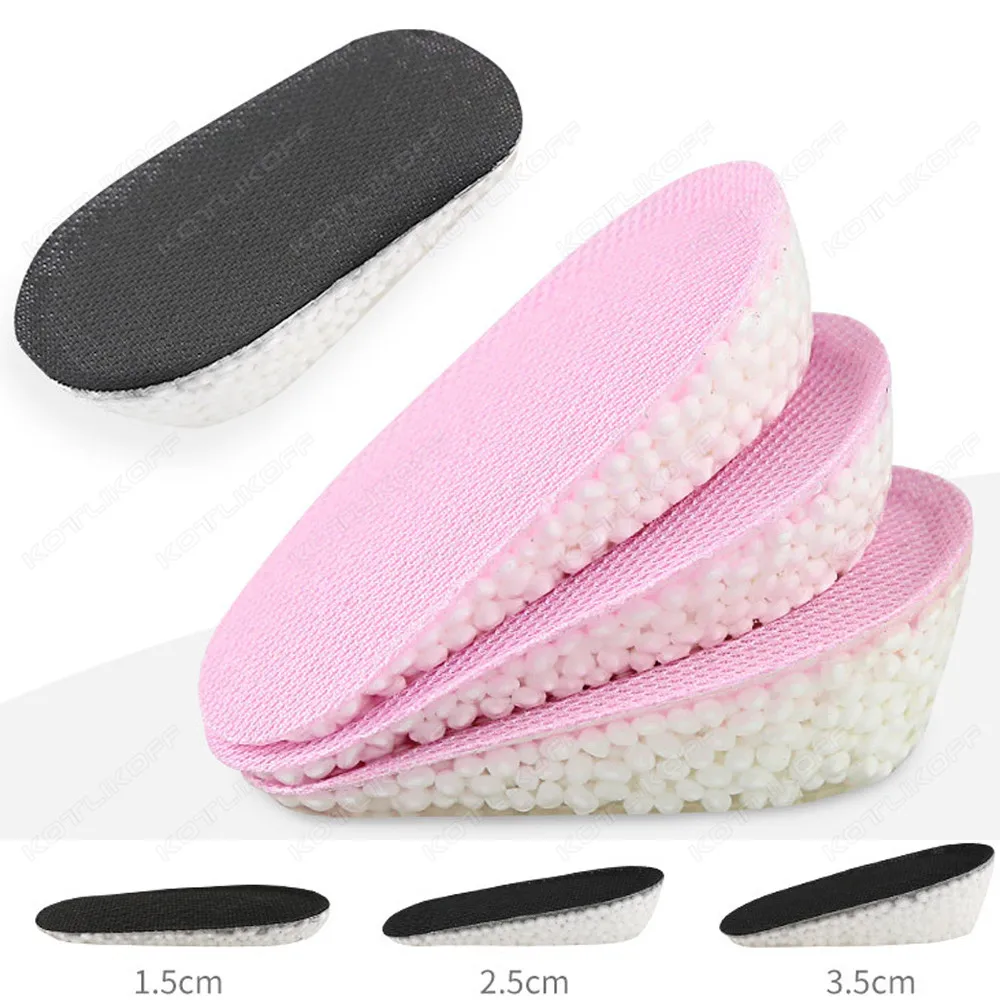 Height Increase Insoles For Men/Women 1.5-3.5 CM UP Invisiable Heel Insert Sports Shoes Pad Shock Absorption Foot Pad Unisex