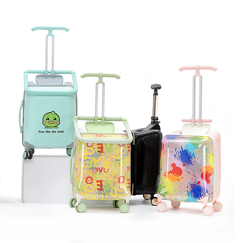 

Universal Wheel Baby Travel Suitcase Large Capacity Boarding Luggage Carry on Seat Ride on Suitcase For Kid Trolley Case 20 inch