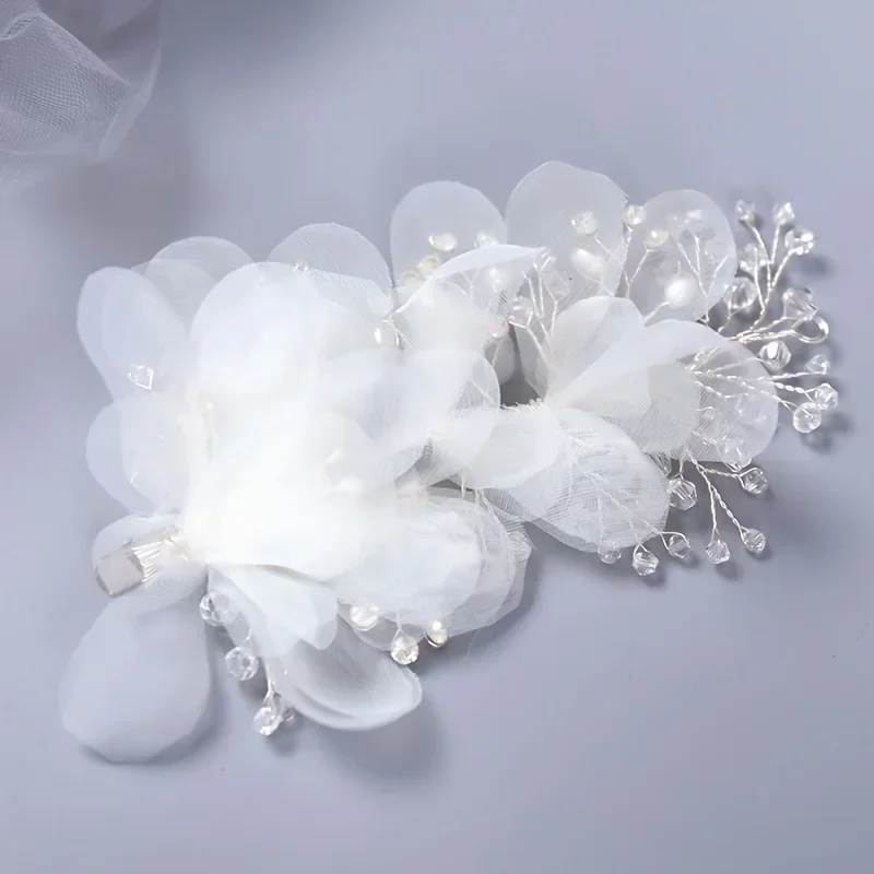 Trendy Silber Farbe Kristall Blume Haar Clips Haarnadel Für Frauen Braut Handgemachte Braut Hochzeit Haar Zubehör Schmuck Kopfschmuck