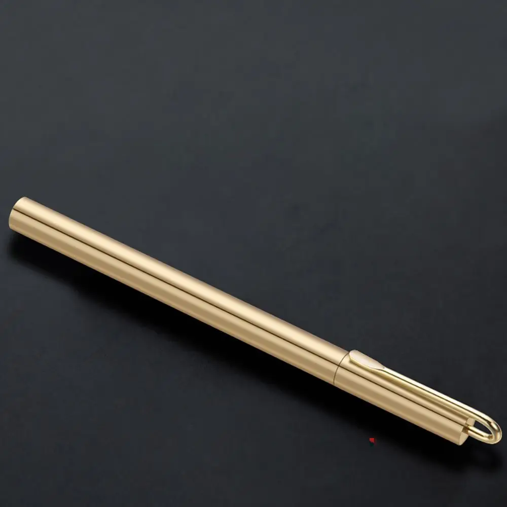 Brass Ballpoint Pen Students Gift Business Writing Tools with Blue/Black Ink Refill Fountain Pen School Office Supplies