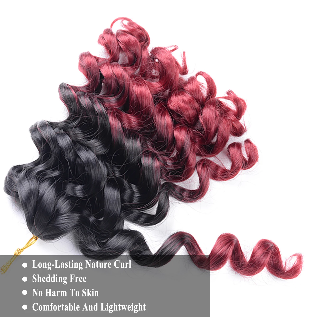 Sintético Deep Wave Curly Twist Crochet Extensões de cabelo para mulheres, cabelo ondulado de água, Ombre Brown, trança, 12"