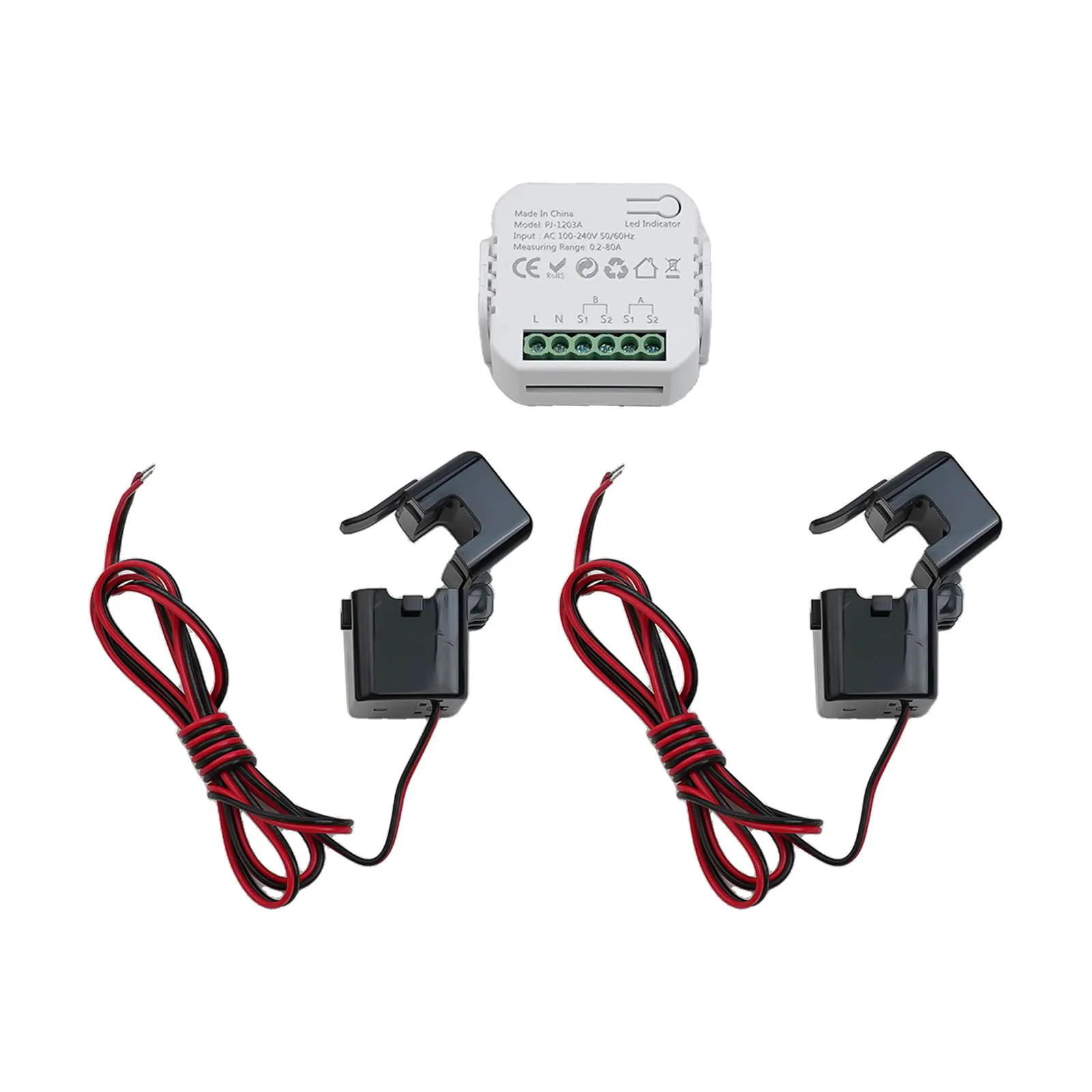 Bidirectional Power Monitor Energy Monitor Home Energy Management Black White Real-time Monitoring Automatic Valve Setting