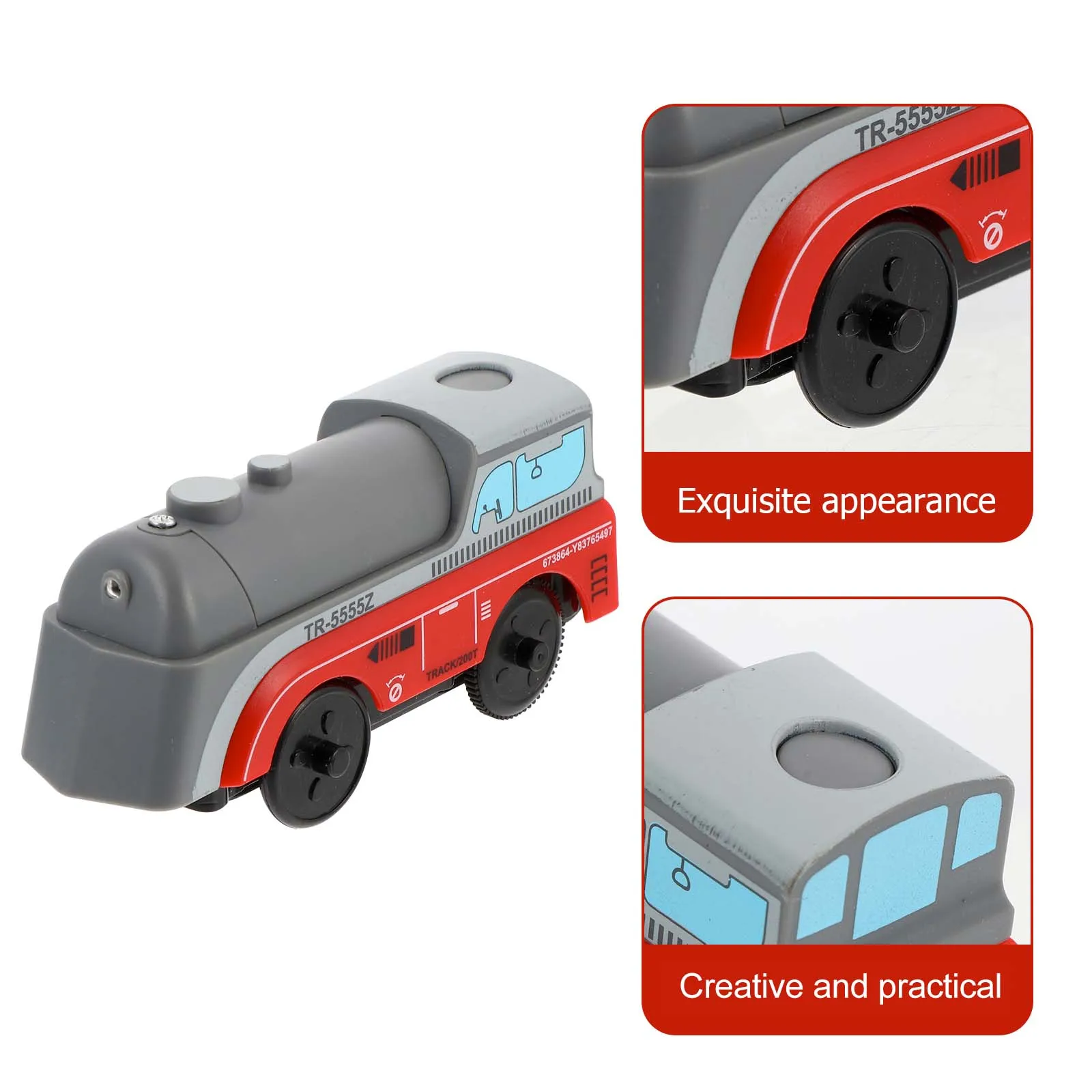 

2pcs Electric Train Toy Engine Alloy Kids Locomotive Plaything Round Edge Safe Gift Reward for Children