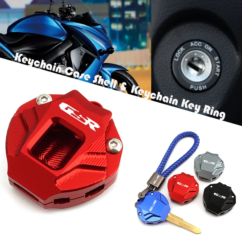 For SUZUKI GSR750 GSR400 GSR600 GSR 750 400 600 Motorcycle Accessories CNC Aluminum Key Cover Case Shell & Keyring Keychain