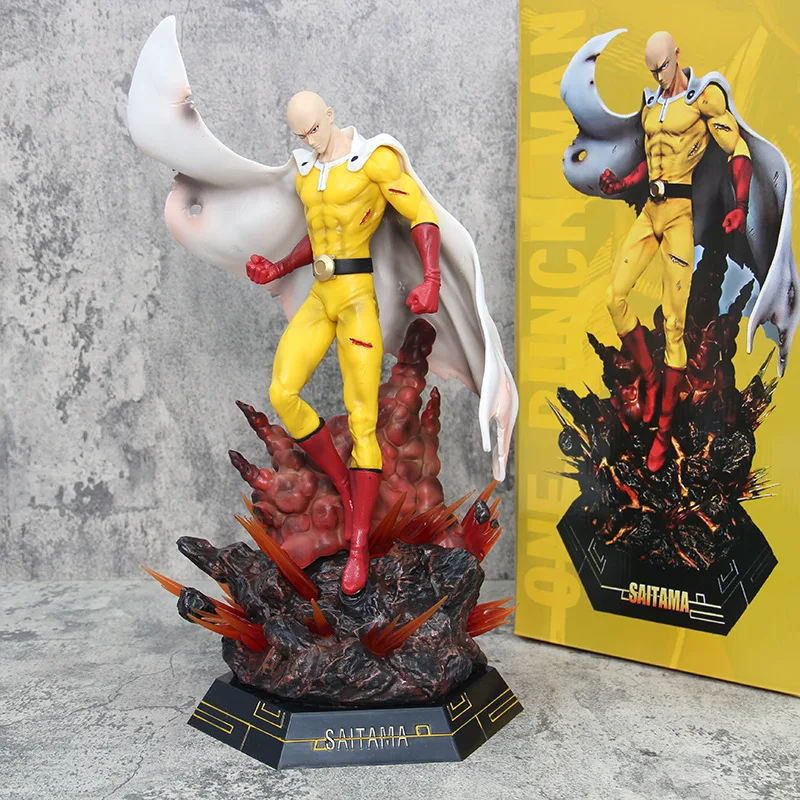 One Punch Man Сайтама Учитель Светящаяся в темноте фигурка большого размера Коллекционная модель Орнамент Высококачественная фигурка в подарок