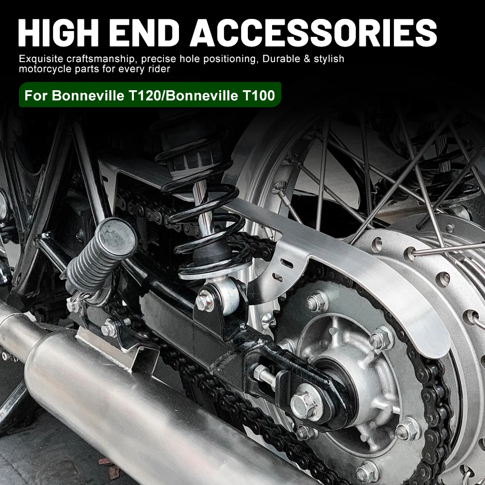 For Triumph Bonneville T120T100 Scrambler 900 1200 Motorcycle Chain Protector Cover Dustproof Corrosion Resistant Sprocket Guard