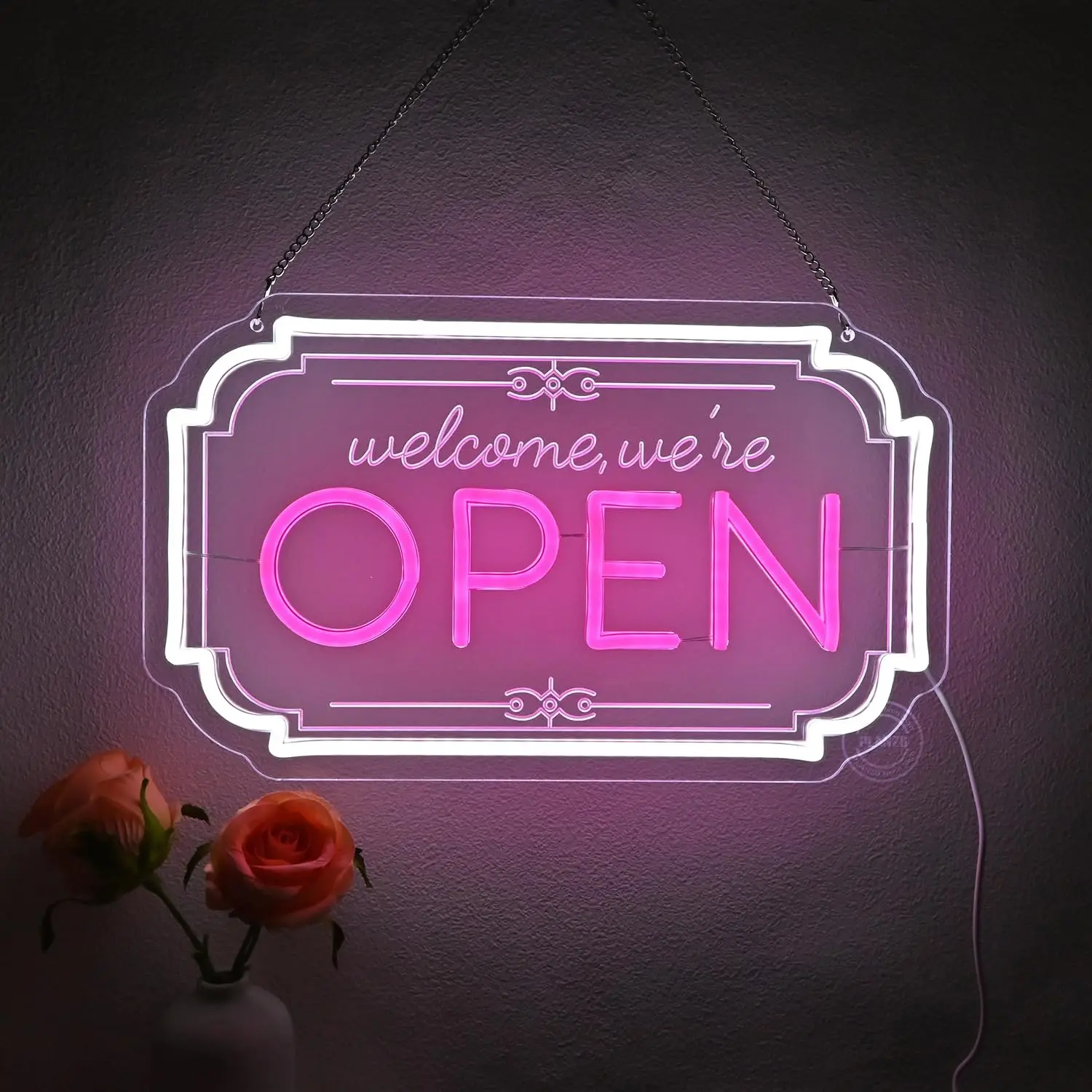 "We Are Open" Neon Sign - USB Powered LED Wall Window Decor for Cafe, Bar, Salon, Retail Store Indoor Advertising