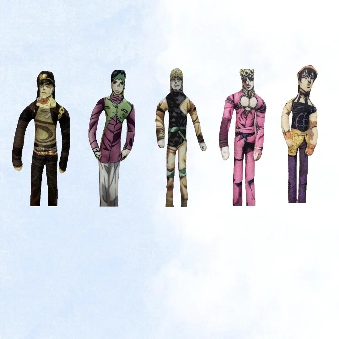 Action Figures Anime JoJo's Bizarre Adventure Bruno Buccellati Kujo Jotaro Plush Cotton Doll Room Decoration Festival Gift Toys