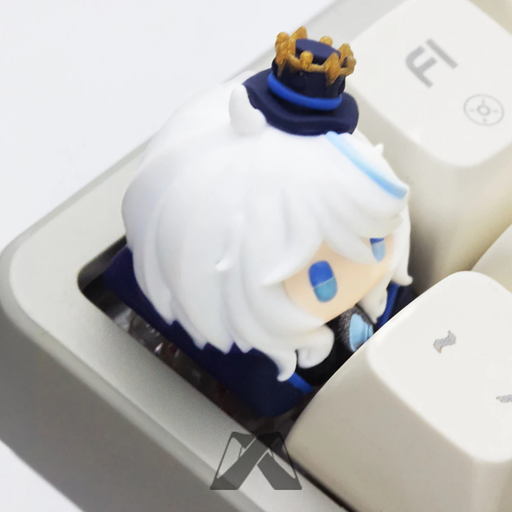 Genshin Impact Furina Keyboard Cap pulsanti per tastiera meccanica tridimensionale fai da te Kawaii Cute Anime Game Gift for Fans