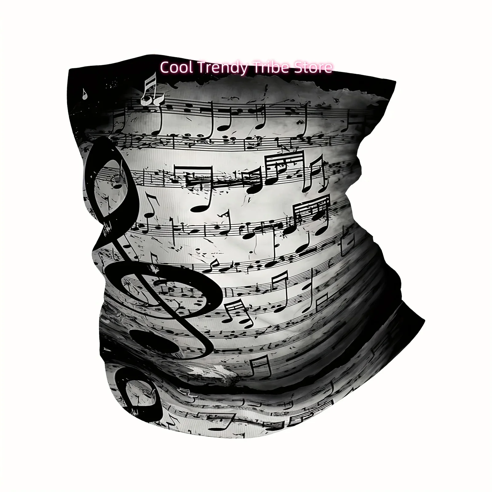 Musical Notes, Sheet Music, Treble Clef Print Scarf, Multi-Functional Mask And Neck Mask, Suitable for Outdoor And Unisex Headsc