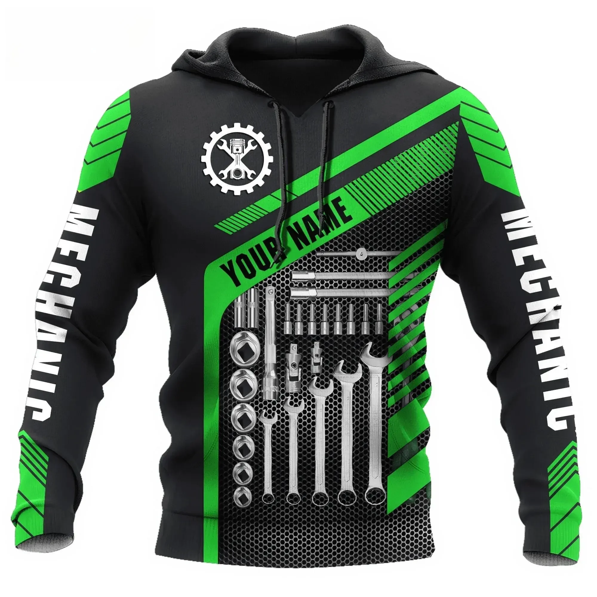 

3D Print Men's Mechanic Graphic Hoodies Autumn Creative Personality Design Long Sleeve Sweatshirt Loose Daily Casual Fashion Top