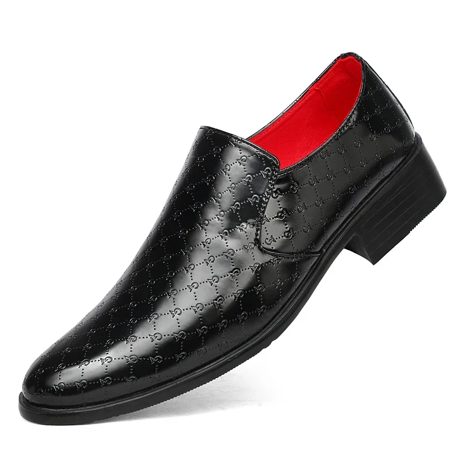 Brand Business Dress Men Shoes Formal Slip On Dress Shoes Men Thick Heel Oxfords High Quality Leather Shoes For Men Lift Loafers image 4