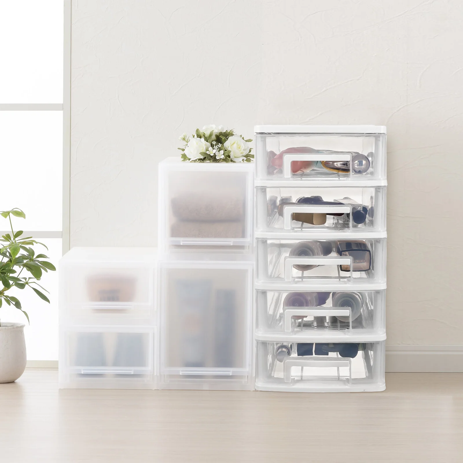 

Multifunctional Five-Layer Drawer Type Storage Cabinet Portable Desktop Organizer Sundries Holder Plastic Storage Box