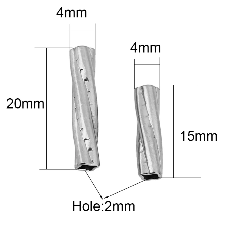 10pcs Never Fade 15 20 mm Stainless Steel Tube Beads PVD Large Hole Spacer Beads for Necklace Bracelet Findings Jewelry Making