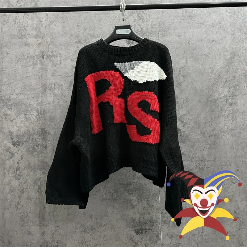 

New RAF SIMONS Sweater For Men Women Bat Shirt Knit Sweatshirts