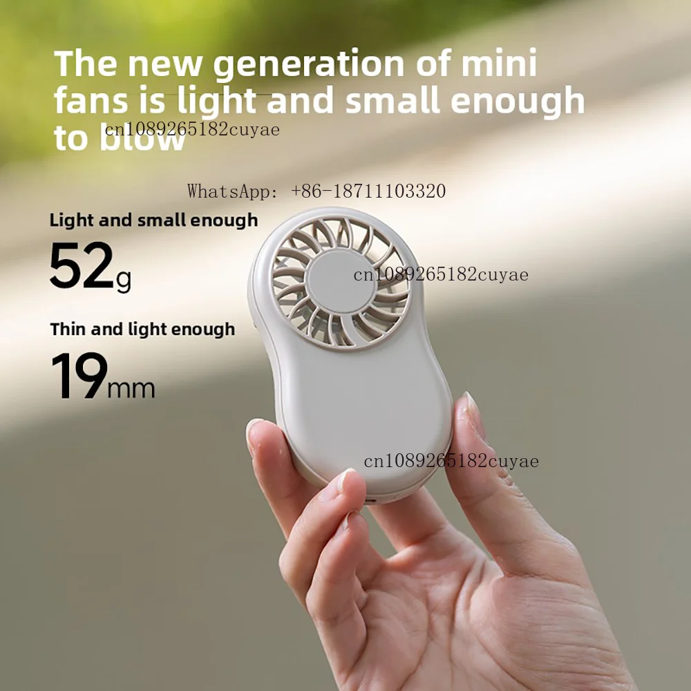 New Arrival Ultra Light Ultra Thin Mini Handheld Pocket Fan 5 Speed Levels Brushless Motor Portable Outdoor Plastic English