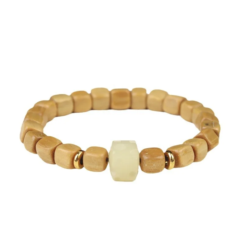 Old Mountain Sandalwood Cube Bead DIY Cheese Style Unisex Buddhist Bead Wenwan Jewelry Festival Gift
