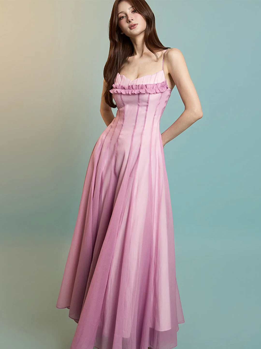 

Новая осенне-зимняя плиссированная юбка Ele Queen 2025 с эластичной вставкой на груди, длинная, без бретелек, с высокой талией, А-силуэт