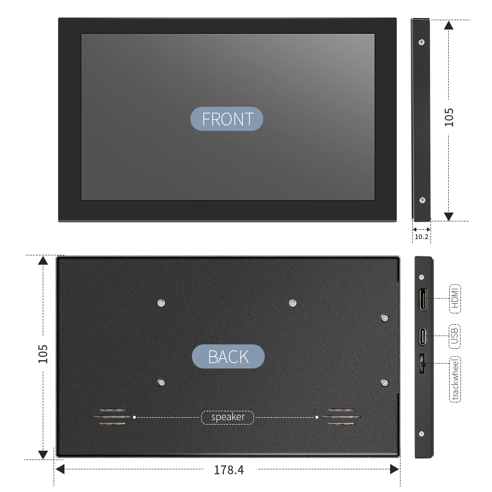 Imagem -04 - Tft Gaming Monitor para Raspberry pi Tela de Toque Portátil 1024x600 Display Lcd Compatível com pc Hdmi