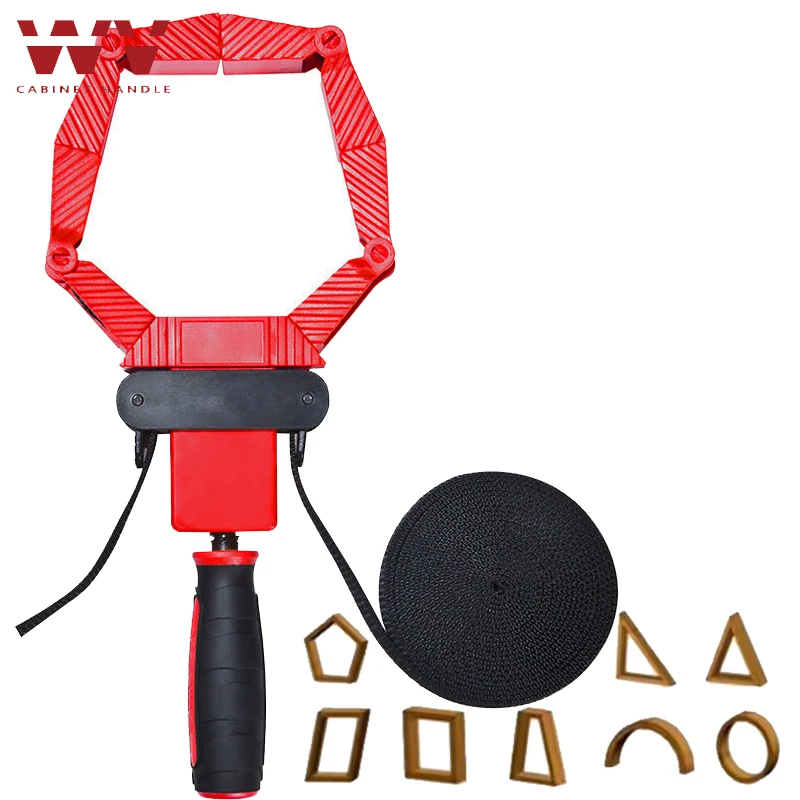 4M Adjustable Band Clamp,Nylon Strap Clamp with 4Jaws Corner Holder for Picture Frame Woodworking Furniture 90 Degres Strap Clip