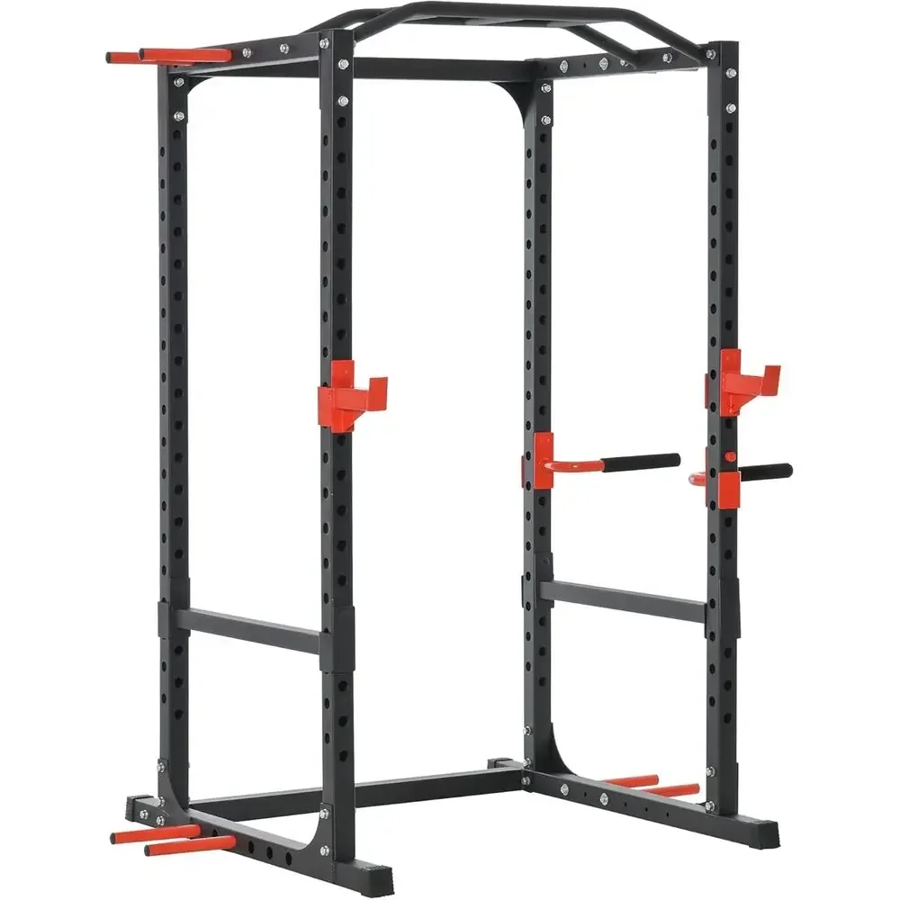 Home Gym Power Tower with Dip Station, Pull-Up Bar, and Squat Rack for Comprehensive Upper Body Strength Training