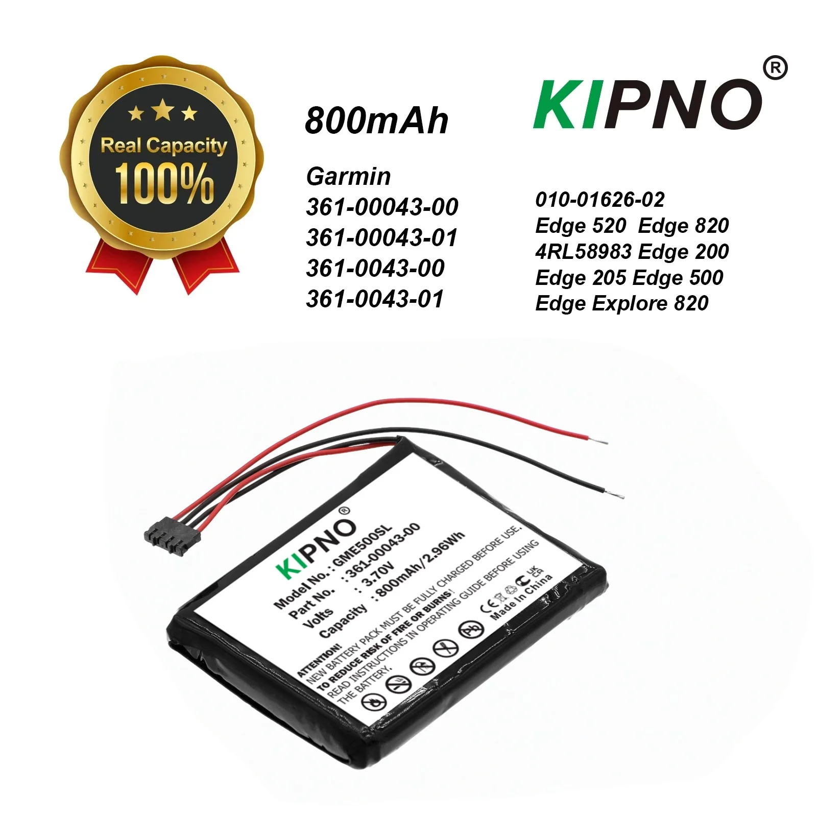 

GPS, Navigator 800mAH Battery For Garmin 361-00043-00 361-00043-01 361-0043-00 361-0043-01 Edge Explore 820 010-01626-02 520