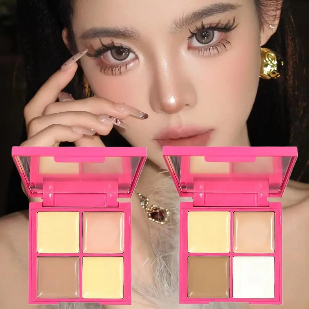 Four Color Concealer Waterproof Covers Acne Scars And Dark Circles Nasolabial Fold Moisturizing Lightweight Facial Brightening