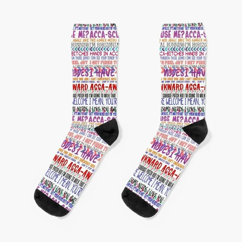 

Pitch Perfect Quotes Socks ankle Toe sports happy with print Men Socks Women's