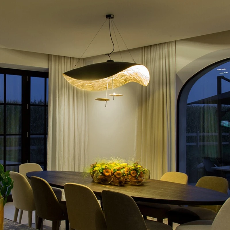 

Modern simple light luxury living room dining room designer gold platinum chandelier bedroom art lamp