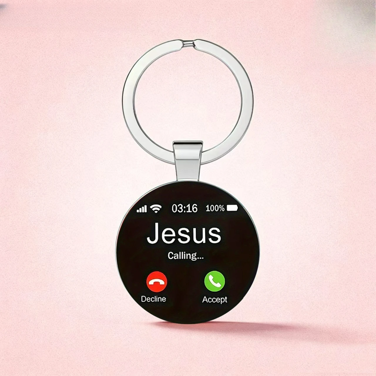 Mobile phone call interface pattern alloy glass keychain accessories personalized pendant