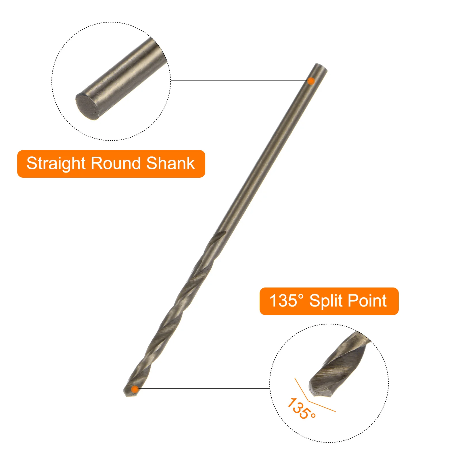 10 Uds. Brocas Jobber de cobalto 1,8mm/2,1mm para Metal duro madera plástico