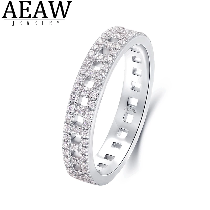 

AEAW 0.37CTW DEF Color CVD HPHT Lab Grown Diamond Ring Classic Tension Set 14K Real Solid White Gold Round Shape for Women