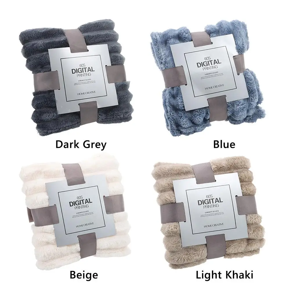 جديد مزدوج الوجهين بطانية دافئة الجلد ودية الدافئة تكييف لحاف تنفس الترا لينة أفخم مخطط البطانيات