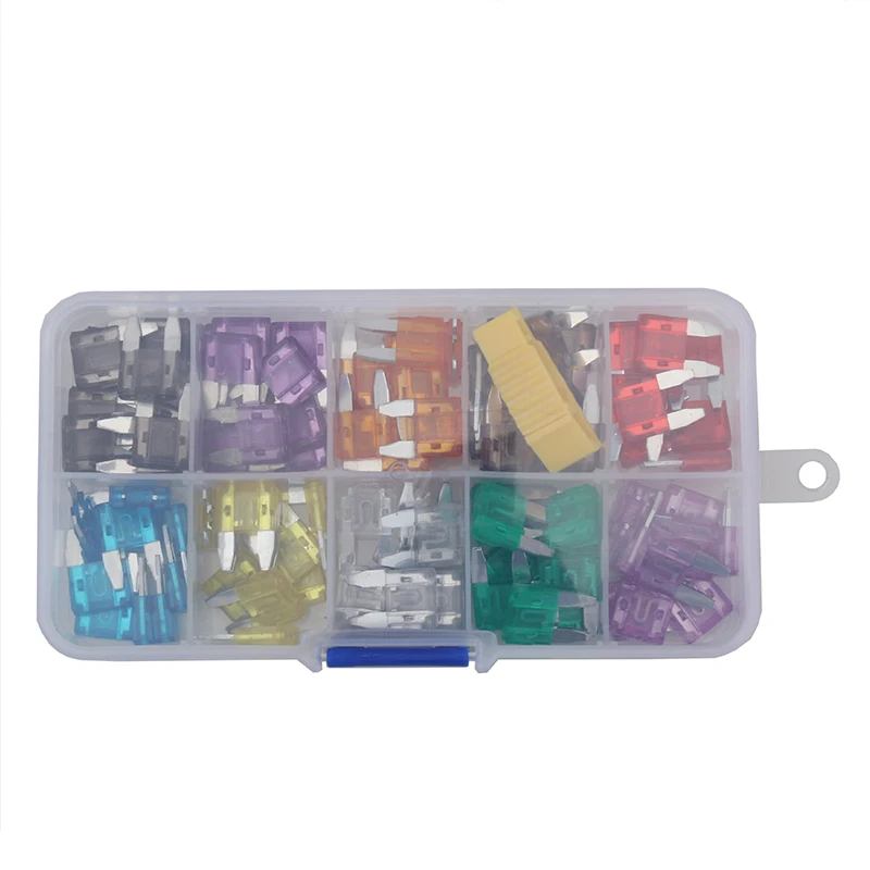 100PCS boxed small car fuse inserts, fuses, zinc alloy fuses