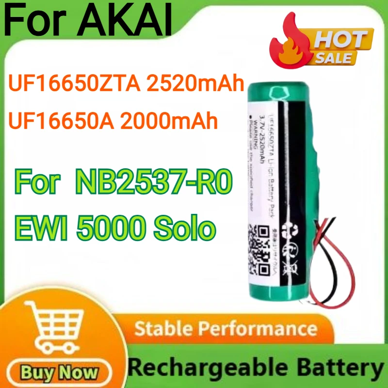 

3.7V 2000mAh/2520mAh UF16650ZTA/UF16650A Replacement Battery for AKAI NB2537-R0 EWI 5000 Solo Rechargeable Battery