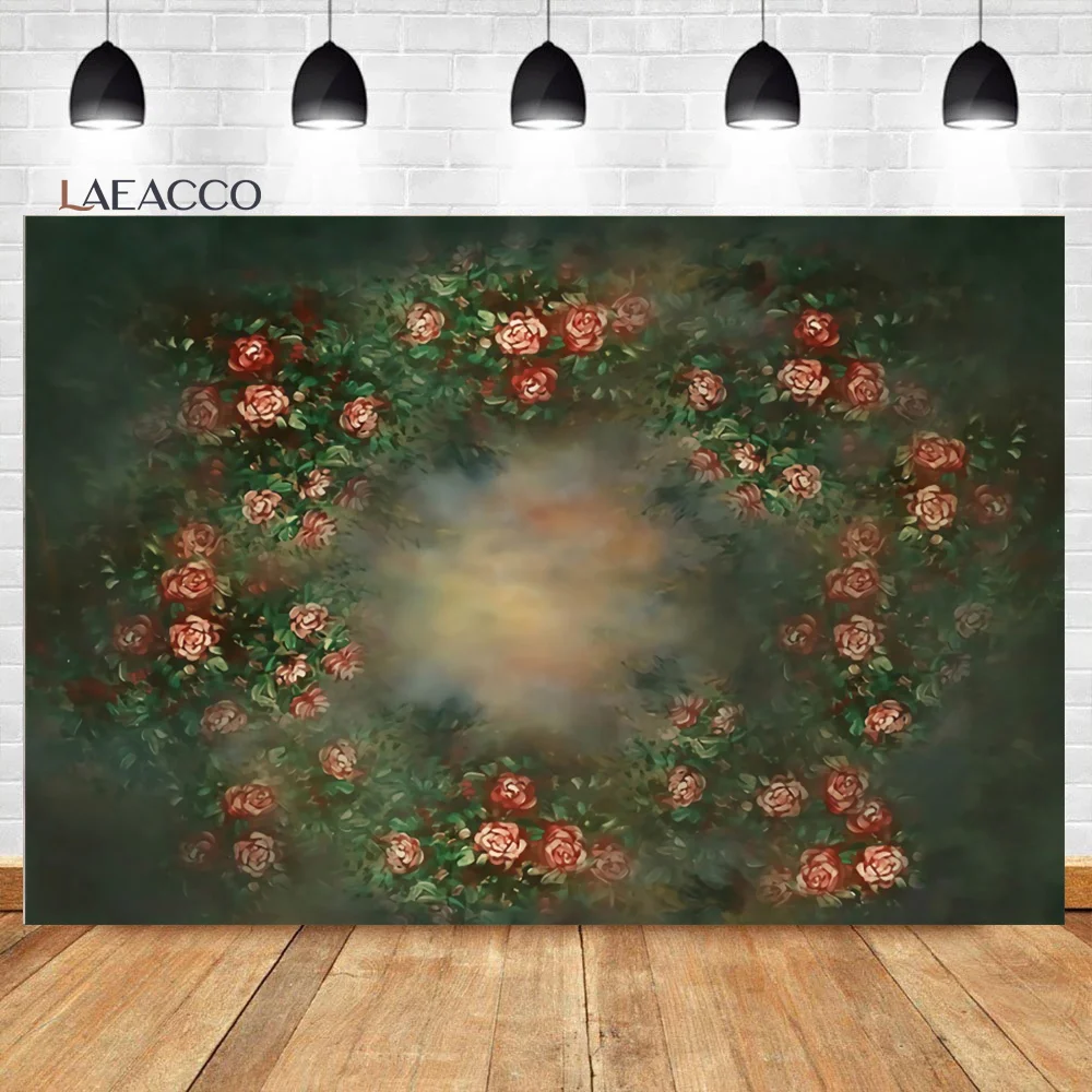 Laeacco Abstract Gradient Flowers Wall Backdrop Blossom Oil Painting Floral Newborn Adults Art Portrait Photography Background